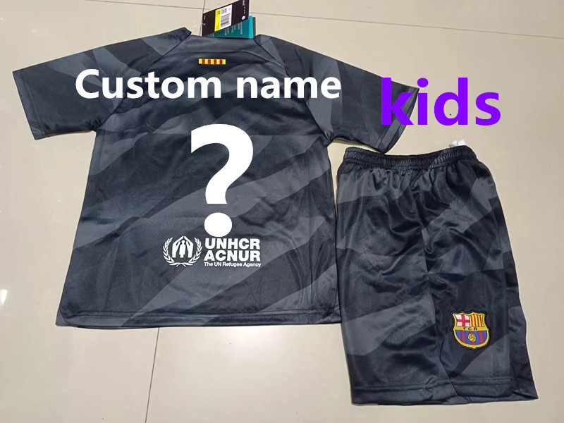 2024 Barcelona Black Kids Goalkeeper jersey