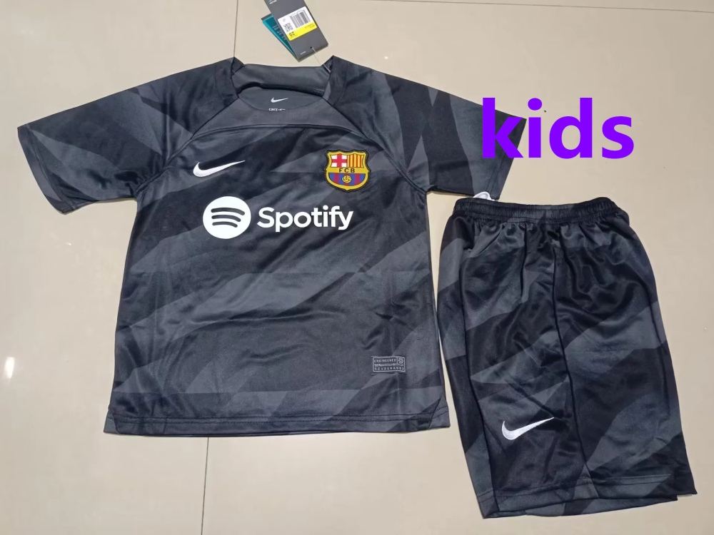 2024 Barcelona Black Kids Goalkeeper jersey