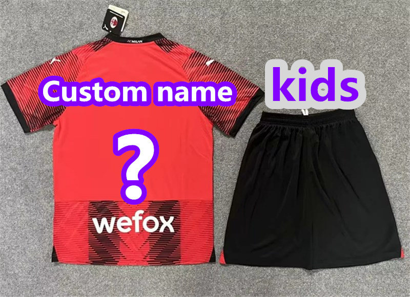 2024 AC Milan home kids kit jersey