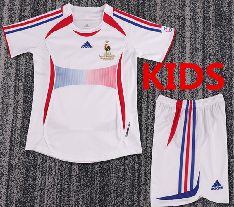 2006 France Away Retro Kids Jersey