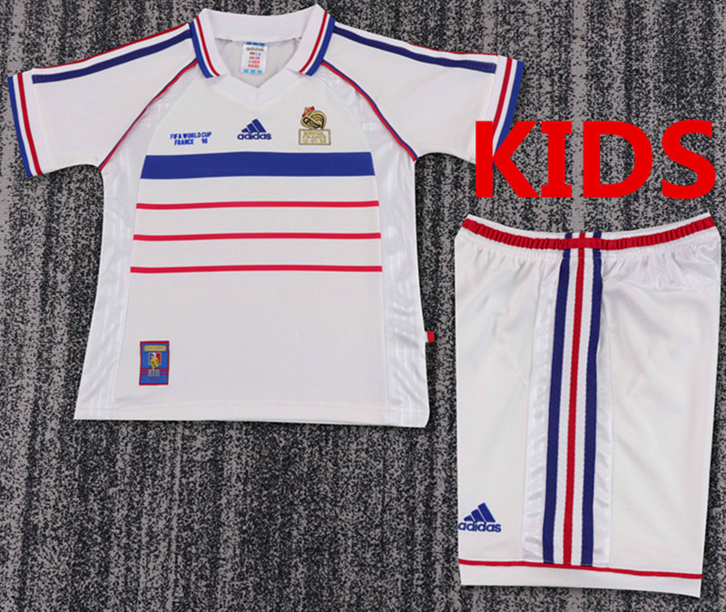 1998 France Away Retro Kids Jersey