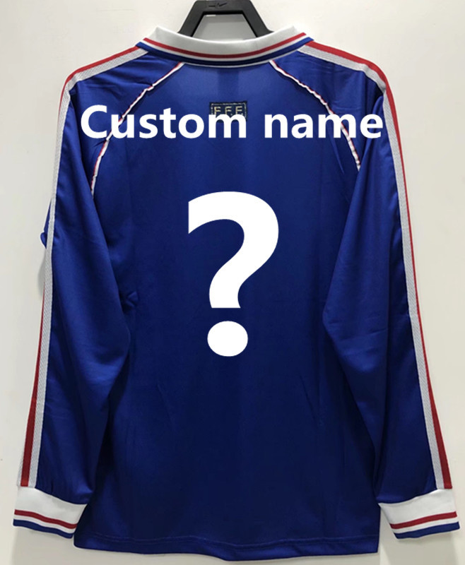 1998 France home retro Thai quality long sleeve jersey