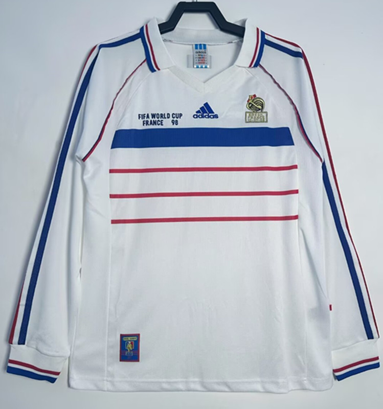 1998 France away retro Thai quality long sleeve jersey
