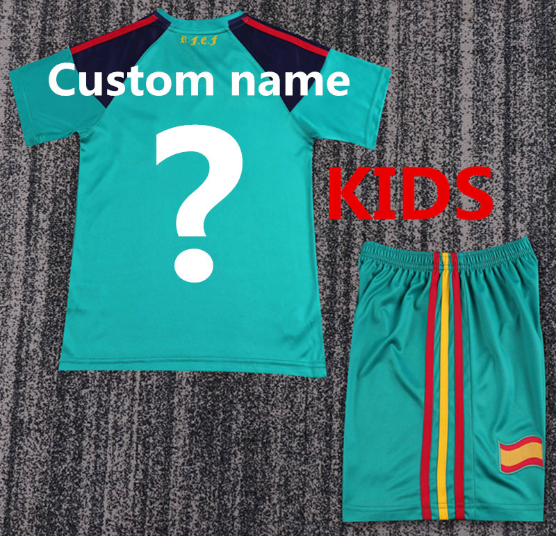 2010 Spanish Green Goalkeeper Retro Kidswear