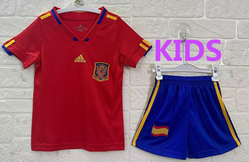2010 Spain Home Retro Kids Jersey