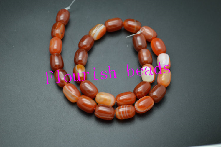 Banded Barrel Shape Red Carnelian 10*14MM