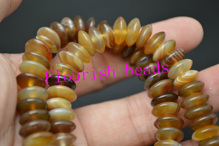 4*10MM Banded Coffee Color Agate Beads