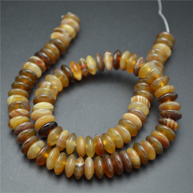 4*10MM Banded Coffee Color Agate Beads