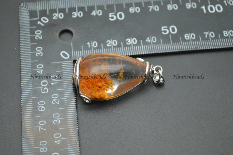 Wholesale Natural Yellow Phantom Quartz Wire Wrapped Stone Crystal Pendant