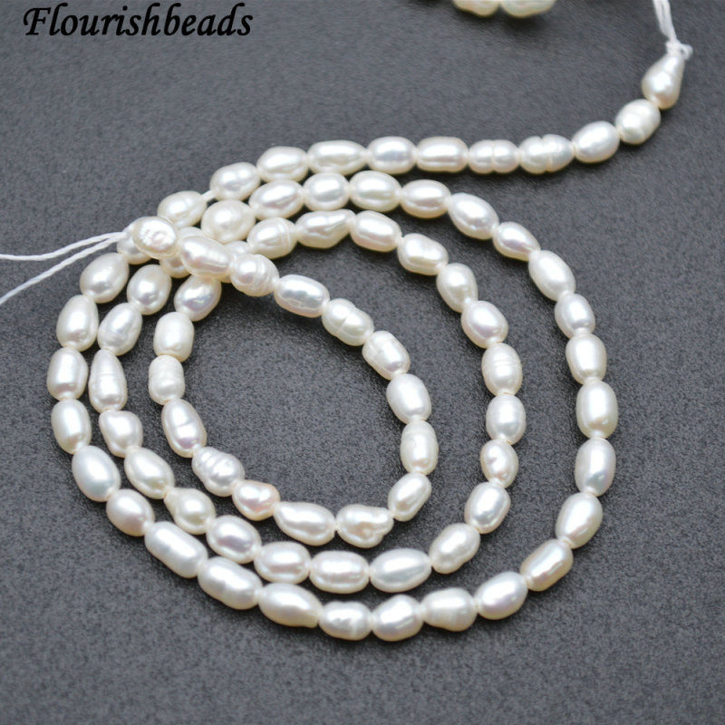 3x4mm 4x6mm Natural Fresh Water Pearl Rice Loose Beads