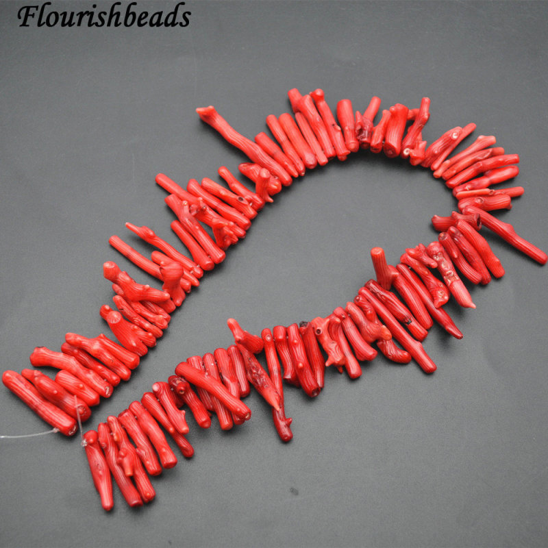 Red Sea Bamboo Coral Tree Branch Shape Loose Beads