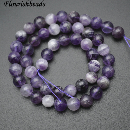 4mm~12mm Natural Dog Teeth Amethyst Stone Round Loose Beads