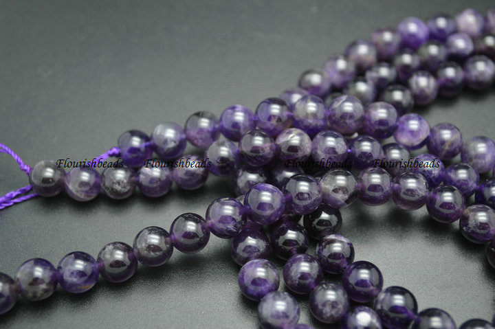 4mm~18mm Natural Amethyst Stone Round Loose Beads