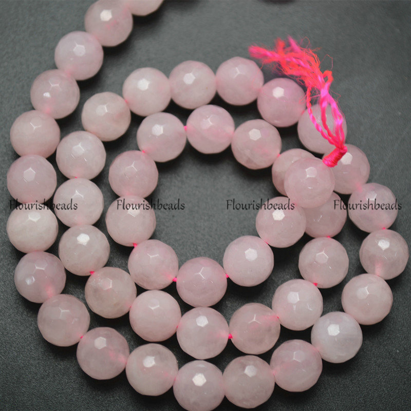 4mm~14mm Faceted Natural Rose Quartz Round Loose Beads