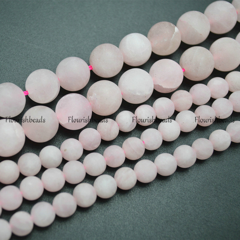 4mm~12mm Matte Natural Rose Quartz Stone Round Loose Beads
