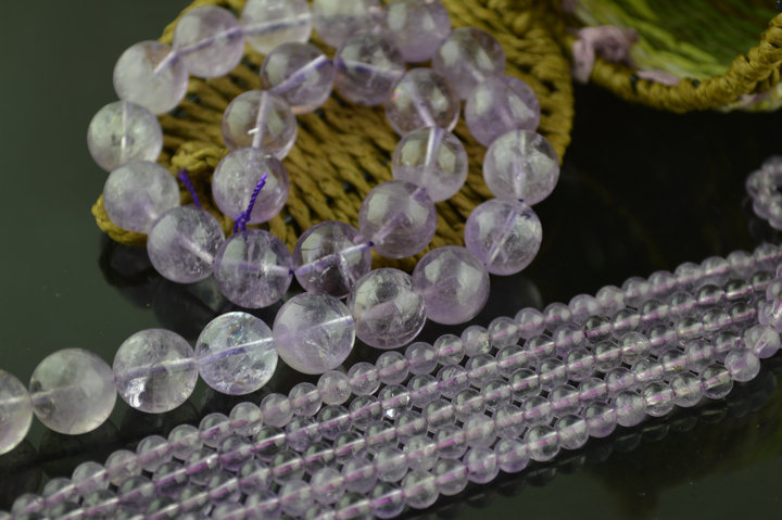 Natural Light Purple Amethyst Round Loose Beads 4mm~14mm