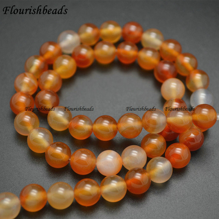 Natural Natural Red Carnelina Agate Round Beads