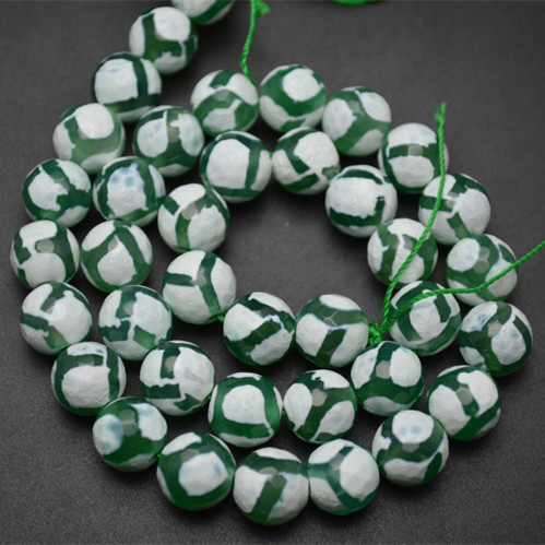 Various color Faceted DZI Agate Round Loose Beads