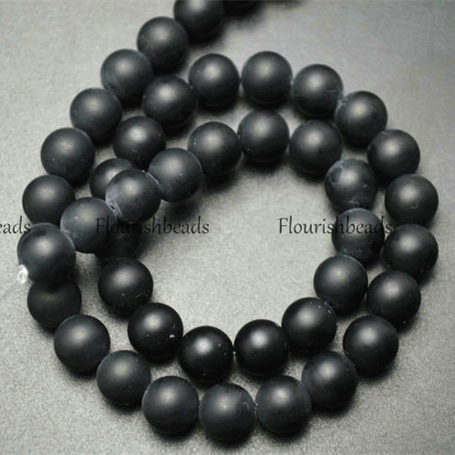 Matte Natural Black Onyx Stone Round Loose Beads 2mm~20mm