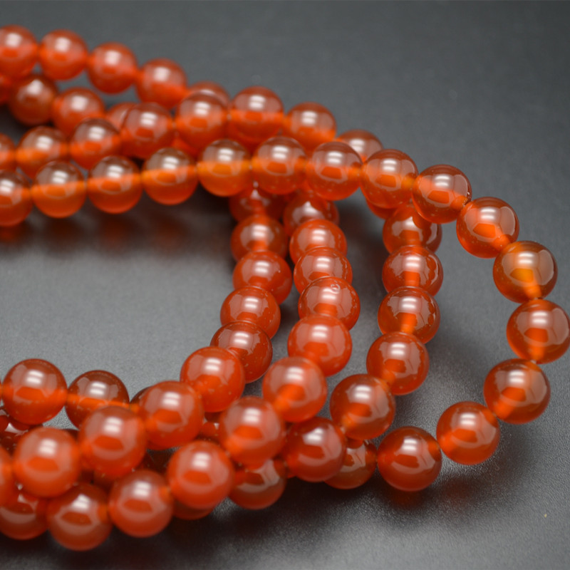 Natural Pure Red Agate Round Loose Beads