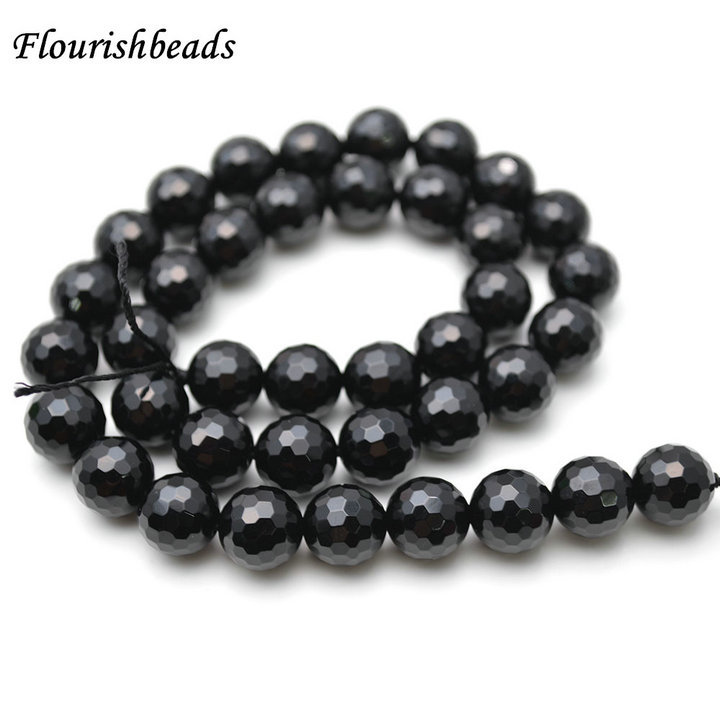 Wholesale Faceted Grade A Natural Black Onyx Stone Round Loose Beads 2mm~20mm