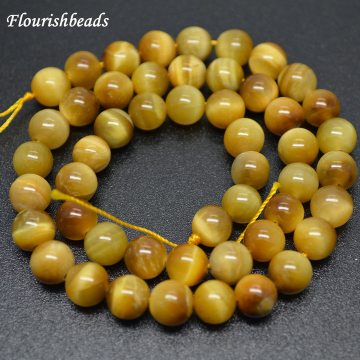 Gold Tiger Eye Stone Round Loose Beads