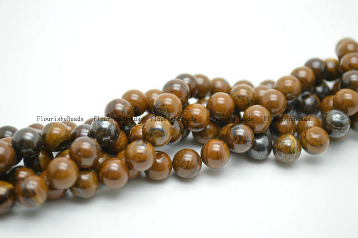 Natural Yellow Iron Tiger Eye Stone Round Loose Beads
