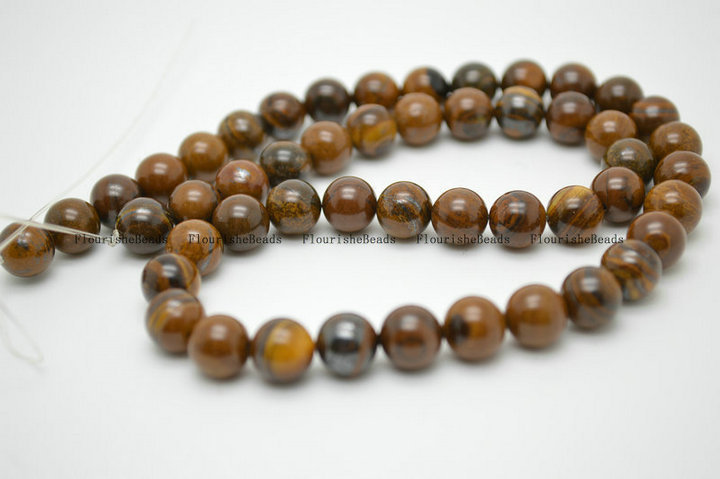 Natural Yellow Iron Tiger Eye Stone Round Loose Beads