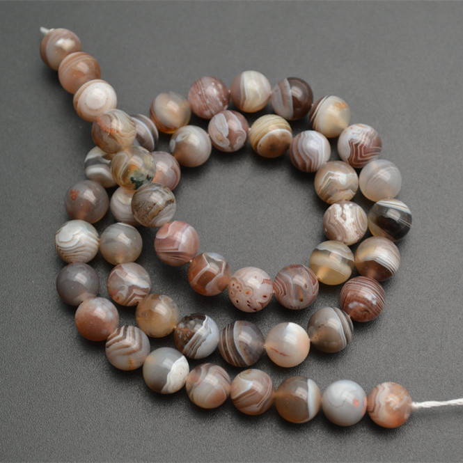 Natural Persian Agate Stone Round Loose Beads