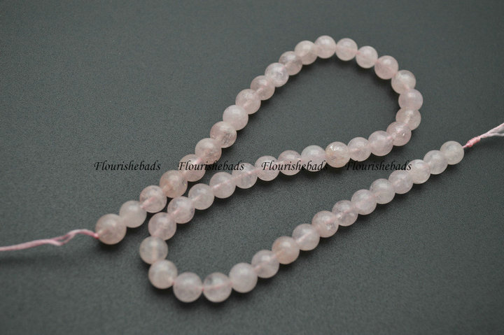 Natural Pure Pink Morganite Stone Round Loose Beads