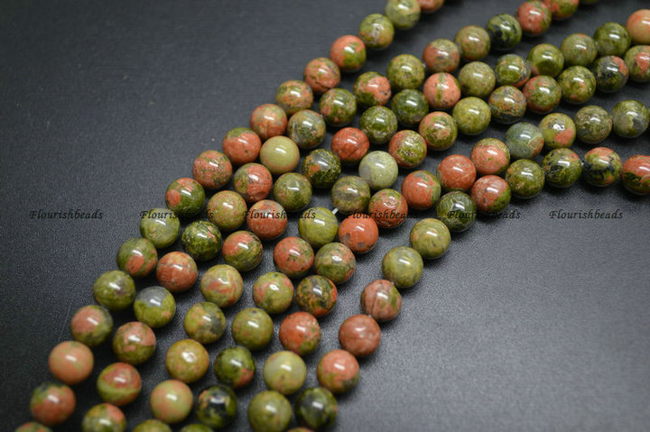 Natural Unakite Stone Round Loose Beads