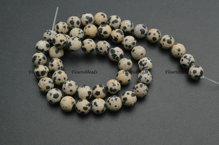 Natural Dalmatian Jasper Stone Round Loose Beads Wholesale Jewelry making supplies
