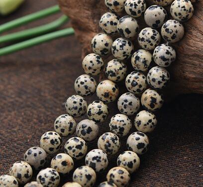 Natural Dalmatian Jasper Stone Round Loose Beads Wholesale Jewelry making supplies