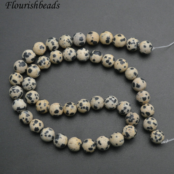 Natural Dalmatian Jasper Stone Round Loose Beads Wholesale Jewelry making supplies