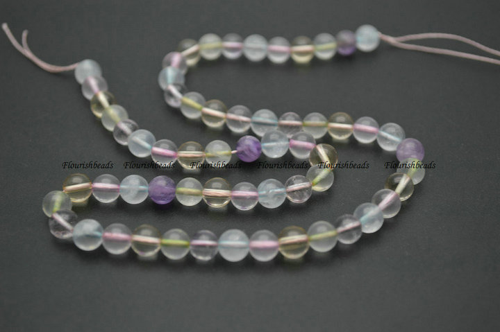 Natural Multi Color Clear Crystal Round Beads