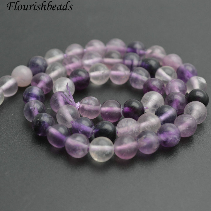 Natural Mix Purple Color Fluorite Stone Round Loose Beads Wholesale Jewelry making supplies