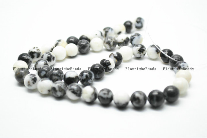 Natural Black White Zebra Stone Stone Round Loose Beads Wholesale Jewelry making supplies
