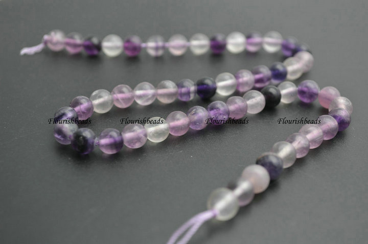 Natural Mix Purple Color Fluorite Stone Round Loose Beads Wholesale Jewelry making supplies