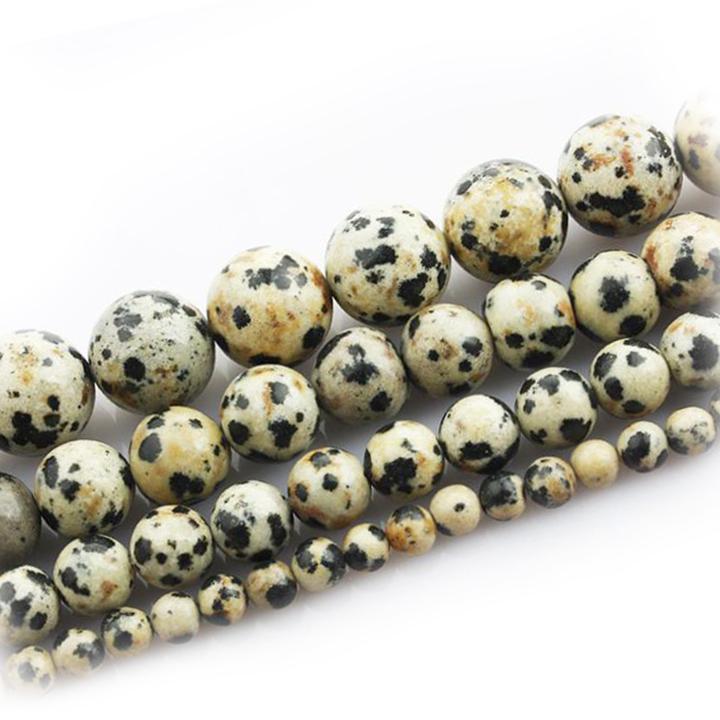 Natural Dalmatian Jasper Stone Round Loose Beads Wholesale Jewelry making supplies