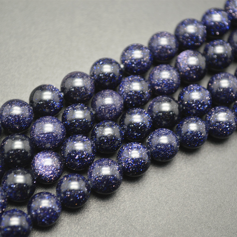 Blue Sandstone Round Loose Beads Wholesale Jewelry making supplies