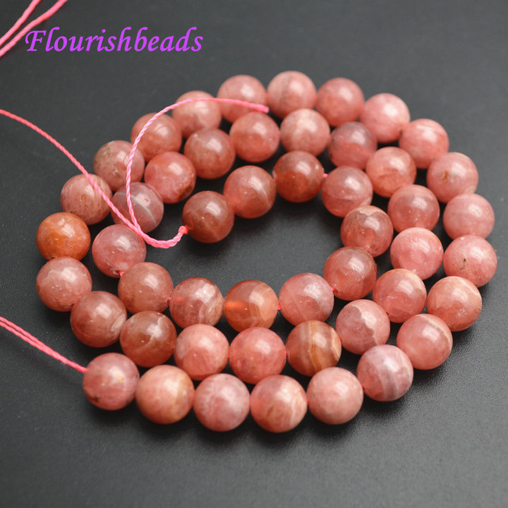 8mm Matte Natural Pink Rhodonite Stone Round Loose Beads