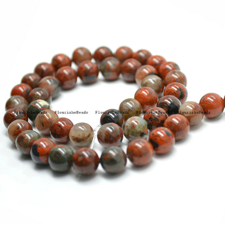  Natural Brecciated Jasper Stone Round Beads