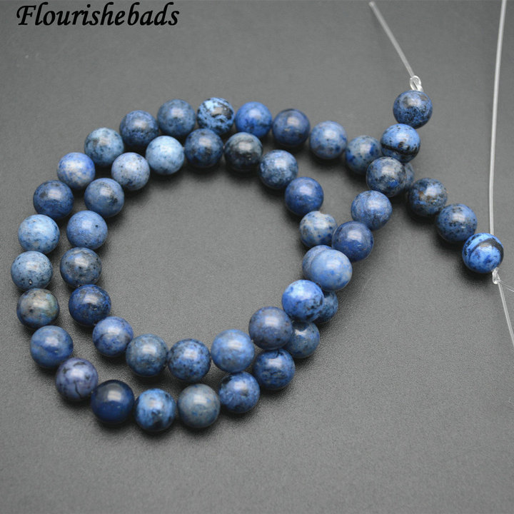 Natural Dumortierite Stone Round Loose Beads