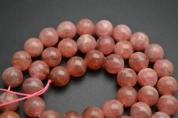 8mm Matte Natural Pink Rhodonite Stone Round Loose Beads