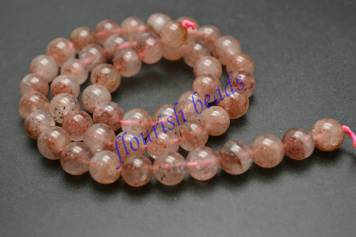 6mm~12mm Natural Strawberry Quartz Round Loose Beads