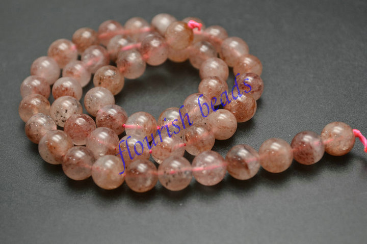 6mm~12mm Natural Strawberry Quartz Round Loose Beads