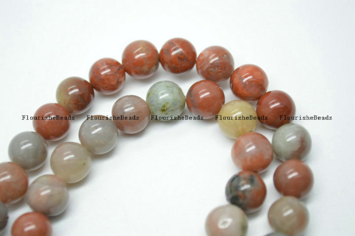 6mm 8mm Natural Multi Red Color Jade Stone Round Loose Beads