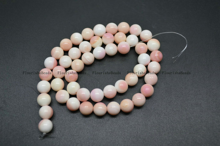 4mm~12mm Natural Pink Shell Round Loose Beads