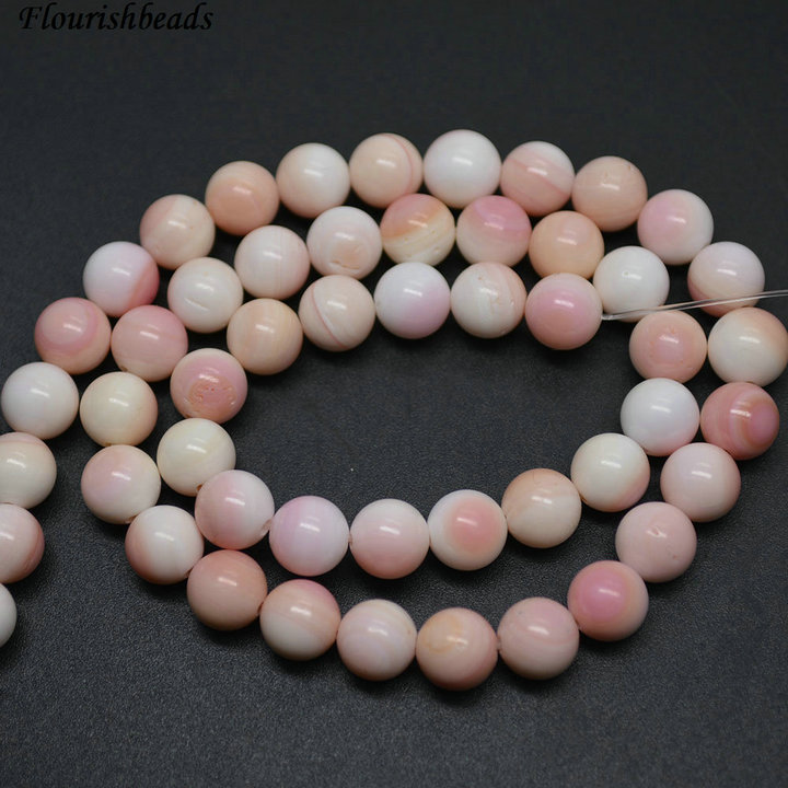 4mm~12mm Natural Pink Shell Round Loose Beads