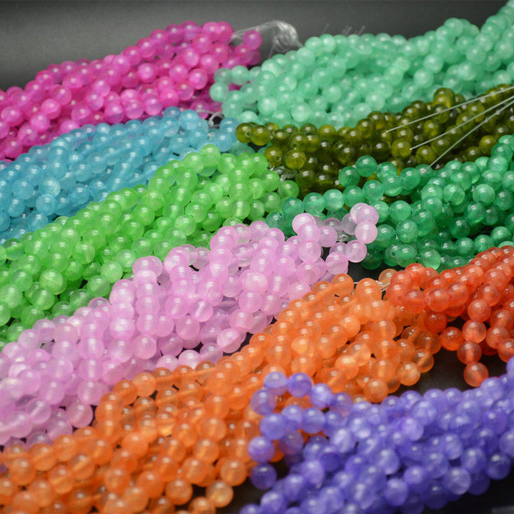 8mm 10mm 12mm Various Color Qing Jade Stone Round Loose Beads
